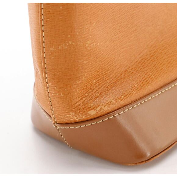 Burberry Brown Textured Leather Shoulder Bag Gold Hardware Logo Lining Authentic - Picture 9 of 10